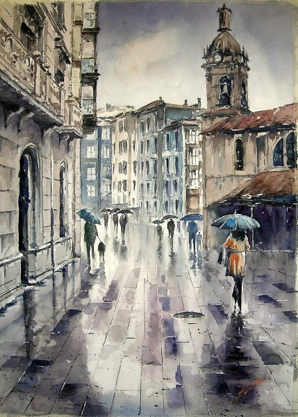 Акварель Jose Luis Lopez . Испания