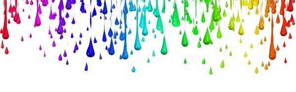 Разноцветные капли на белом фоне