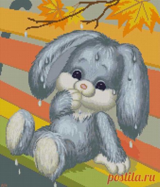 Зайчик под дождиком