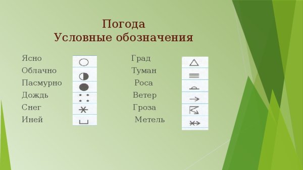 Условные обозначения пого