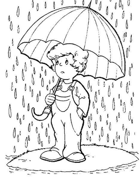 Дождь раскраска для детей