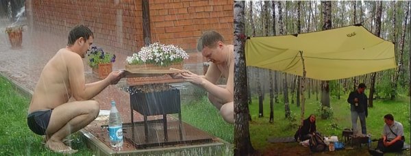 Шашлык под зонтом