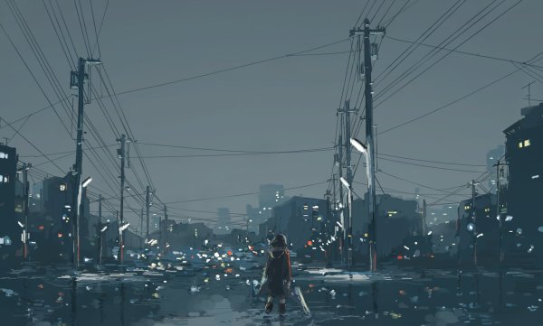 Депрессивный город арт