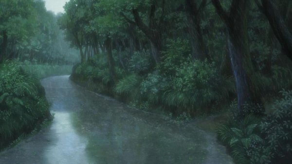 Аниме дождь без людей