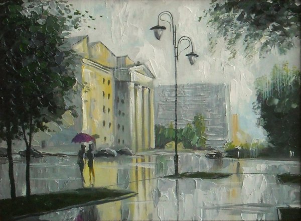 Городской пейзаж маслом Болотов Александр