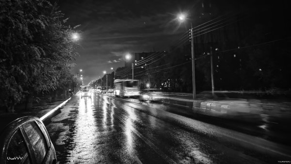 Старая машина ночью грусть