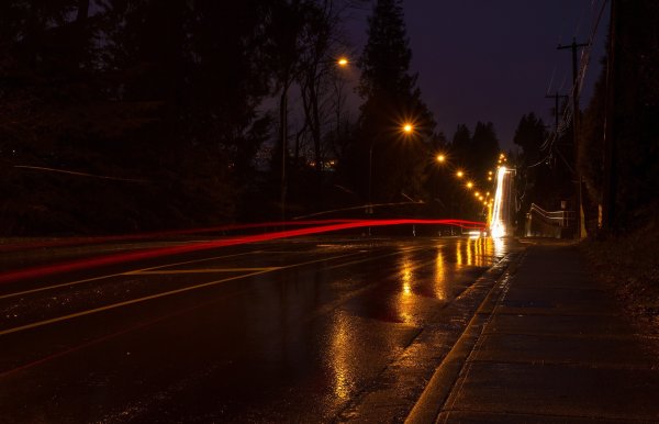 Ночная дождливая дорога