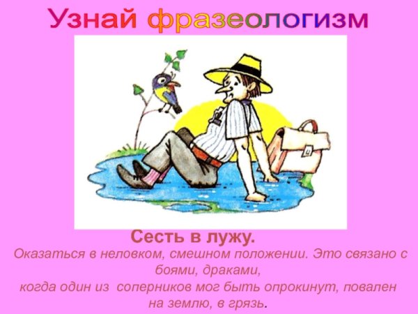Сесть в лужу фразеологизм