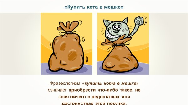 Кот в мешке фразеологизм