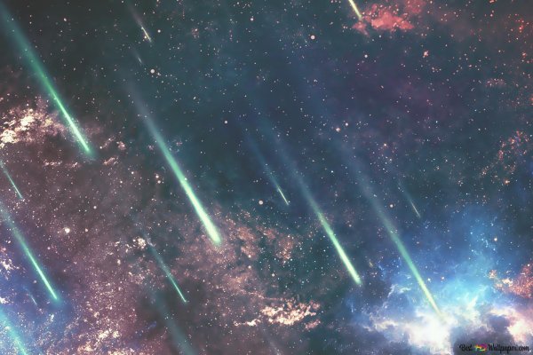 Метеоритный дождь в космосе