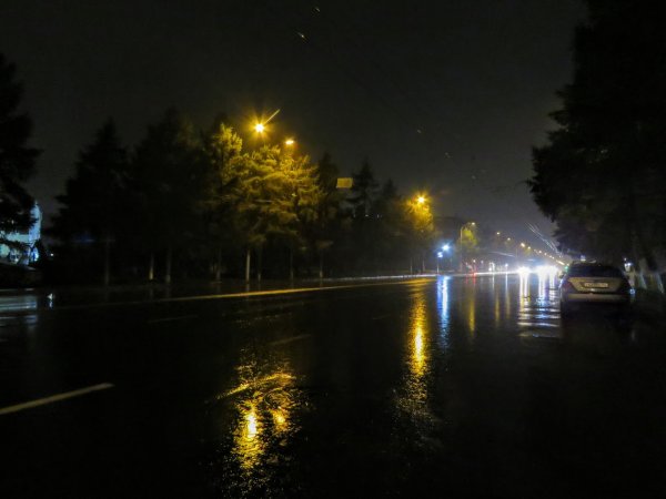 Ночь дождь город Кемерово