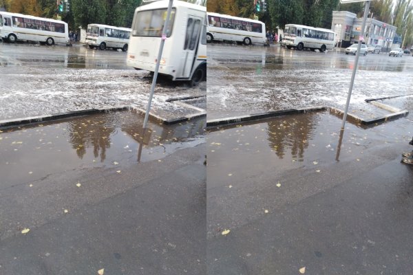 Огромные лужи в Воронеже