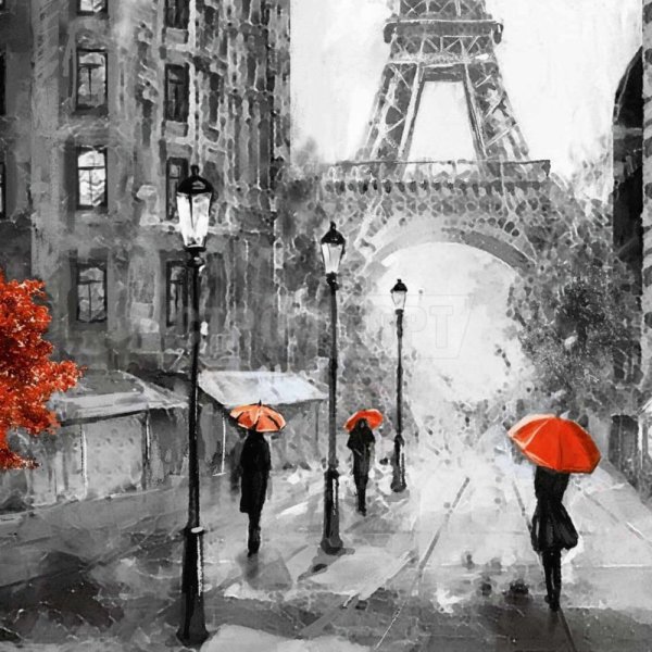 Городская живопись черно белая с красным