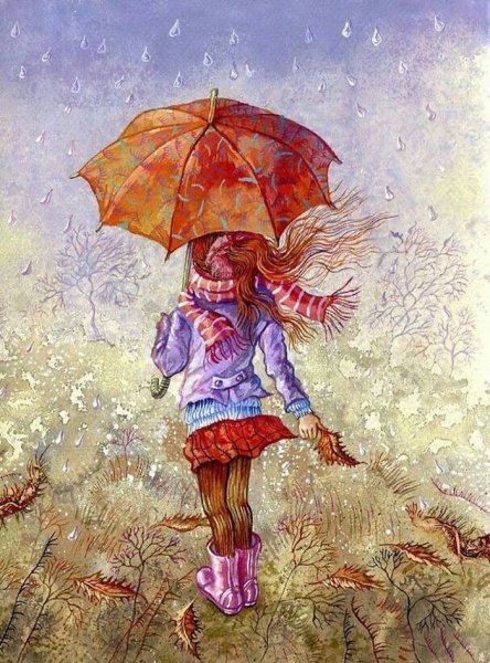 Девочка под зонтиком