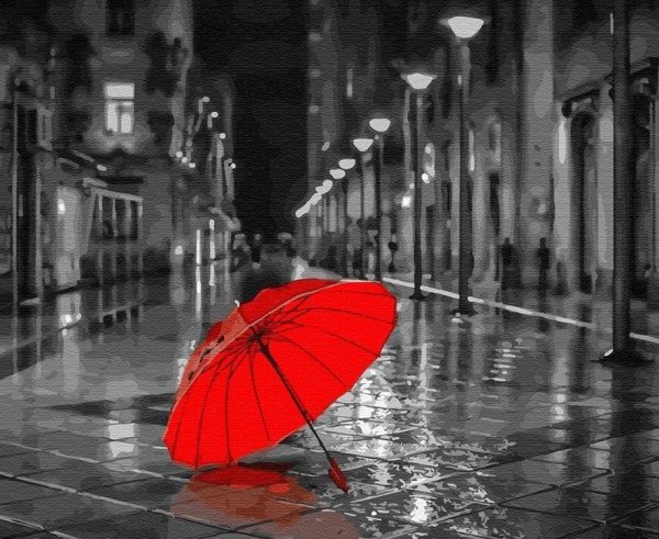 Стильный красный зонт