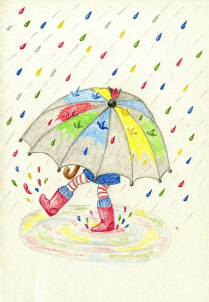 Рисование сдетьми зонтик ИДОЖДИК