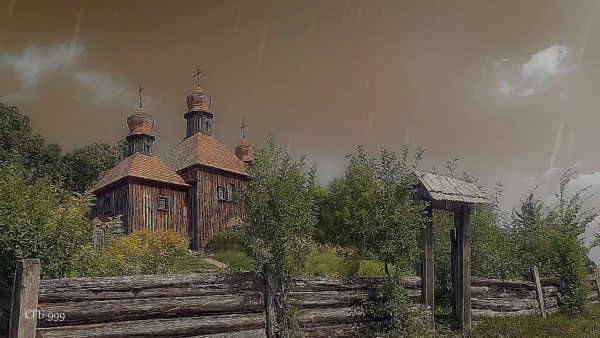 Церковь под дождем