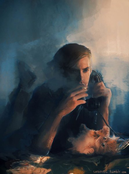 Человек с сигоретойарт