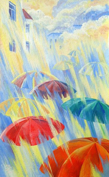 Рисование для детей дождливое лето