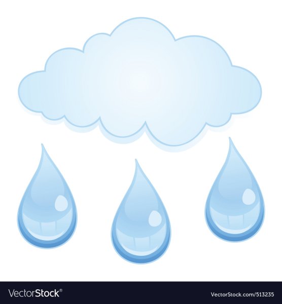 Тучка с капельками для детей