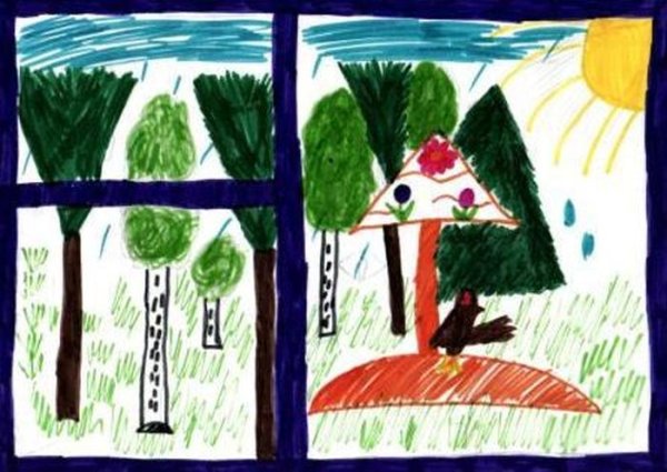 Рисунок к стиху весенний дождь Фет