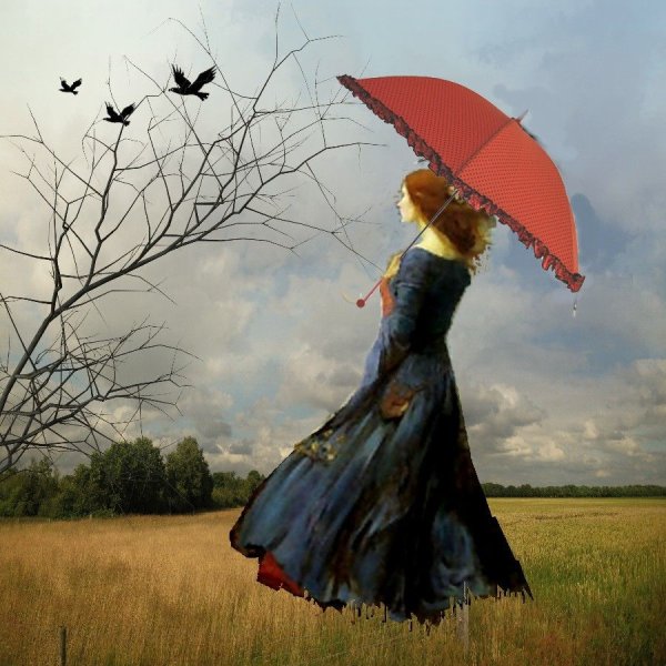 Женщина под зонтом