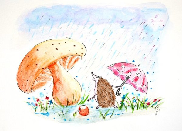 Грибной дождь рисунок