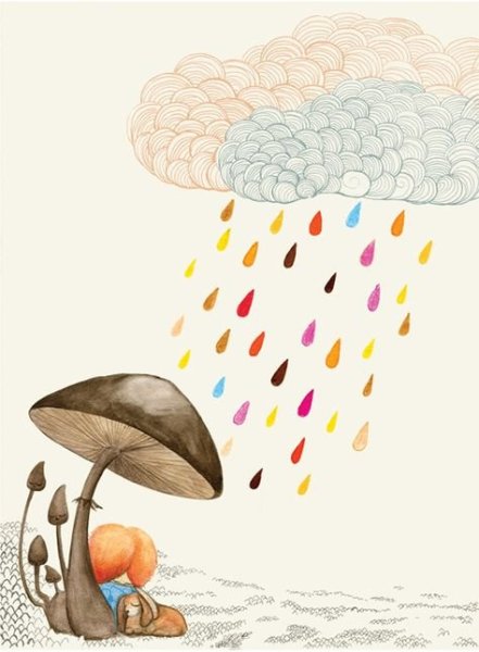 Грибной дождь рисунок