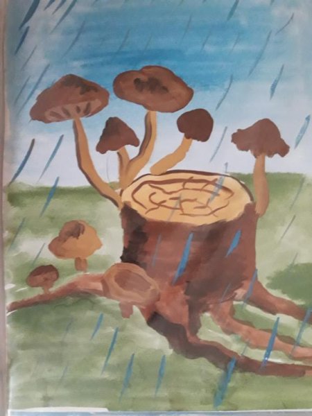 Рисование грибы в подготовительной группе