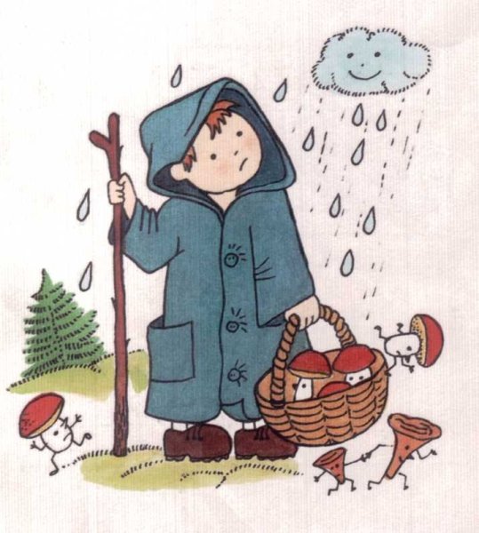 Грибник рисунок