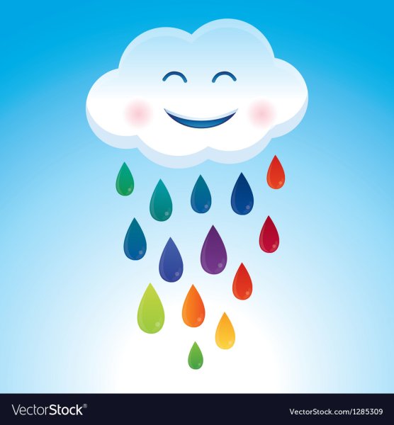 Облачко с цветными каплями