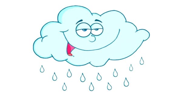 Тучка с капельками для детей