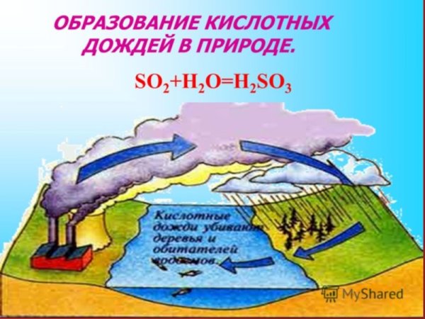 Схема образования кислотных дождей