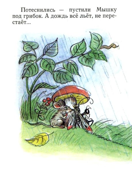 Сказка Сутеева под грибом