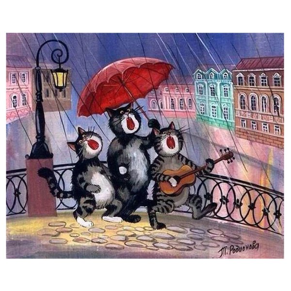 Кот с зонтиком питерского