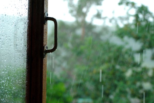 Открытое окно дождь