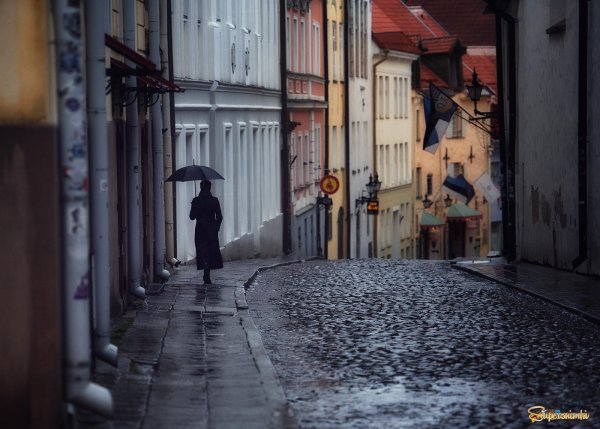 Город улица дождь