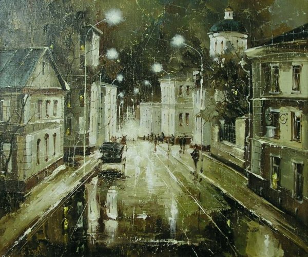 Живопись Сергей боев городской пейзаж маслом