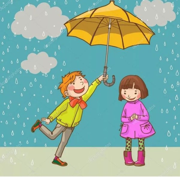 Мальчик под зонтиком