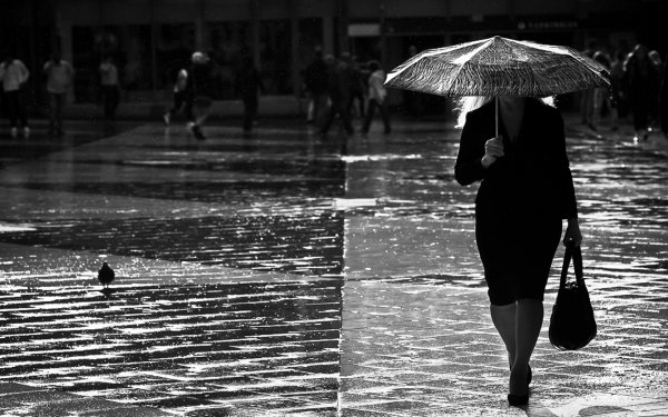 Осень дождь девушка