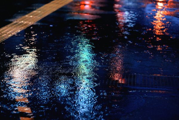 Дождь ночью очень красиво