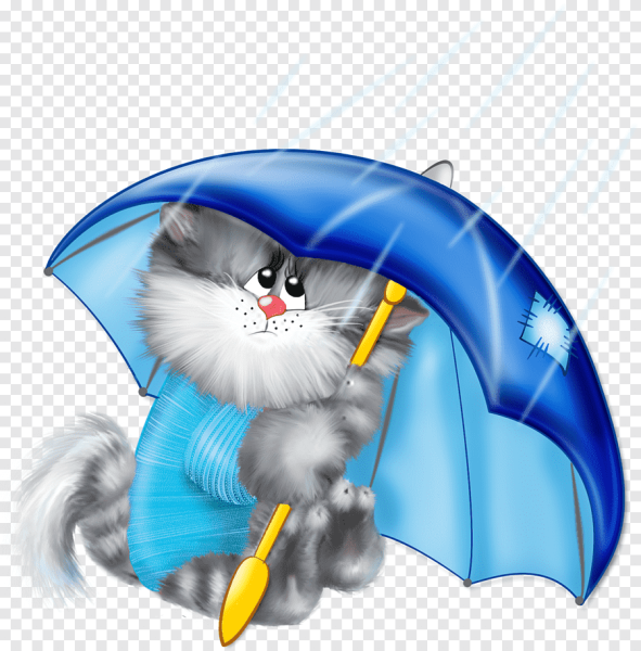 Котенок с зонтиком