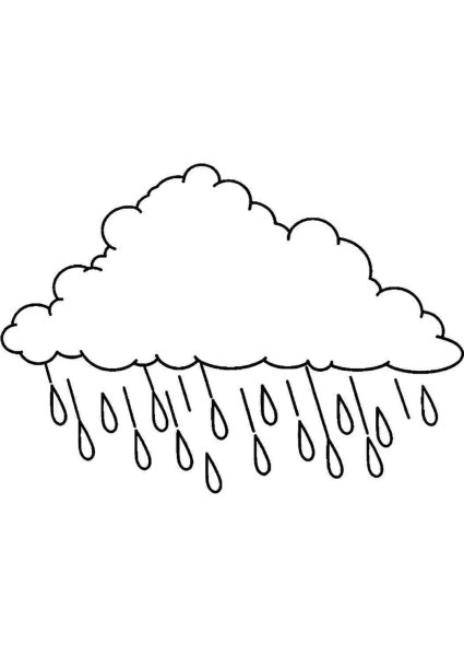 Тучка с дождиком раскраска