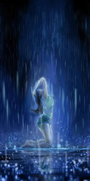 Девушка танцует под дождем арт