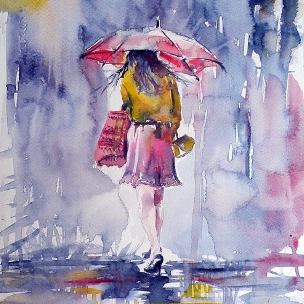 Дождь акварелью