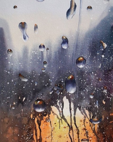 Капли на стекле живопись