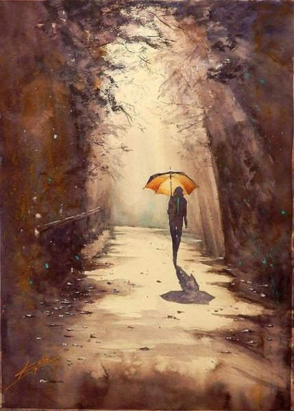 Дождь акварелью