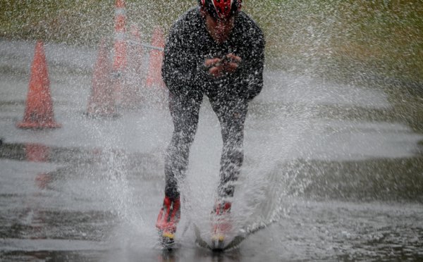 На коньках под дождем