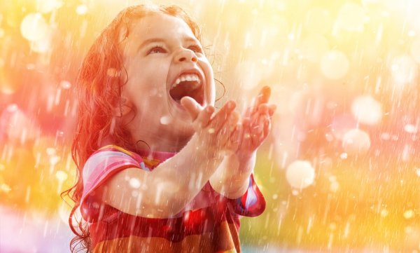 Дождь дети радость