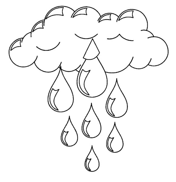 Дети под дождем раскраска